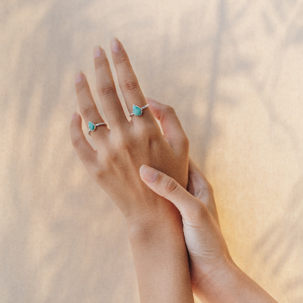 Turquoise drop ring