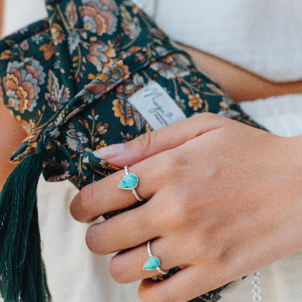 Turquoise drop ring